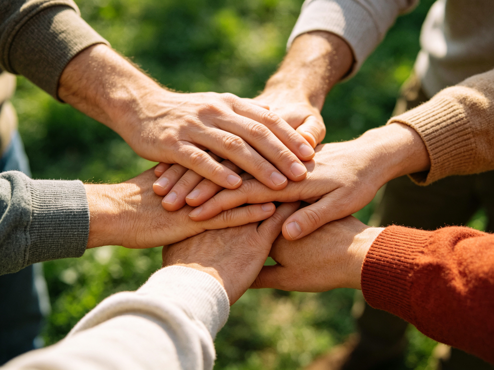 Hands joined in cooperation